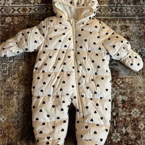 Old Navy: Heart Patterned Baby Snowsuit